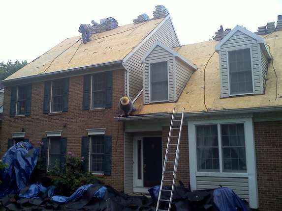 Tearing off roof