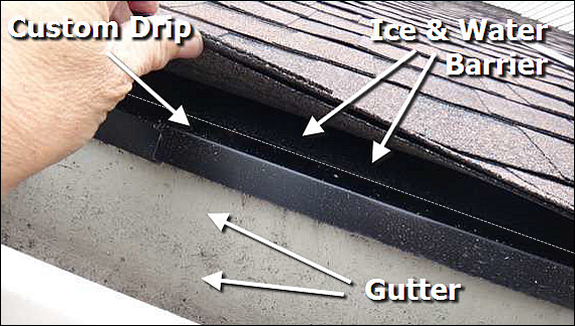 ice barrier and custom drip edge