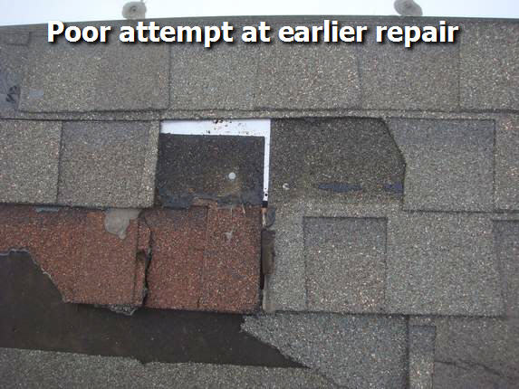 Bad workmanship on attempted repair
