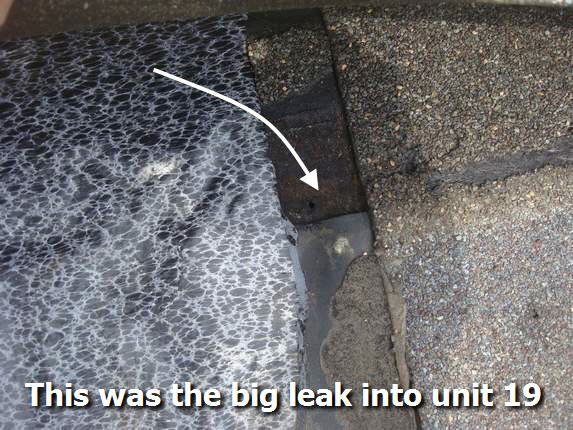 Roof leak unit 19