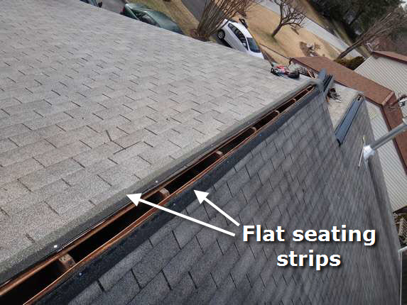 Sealing strips installed