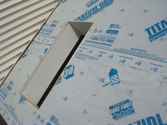 Skylight opening ready for new unit Skylight opening ready for new unit