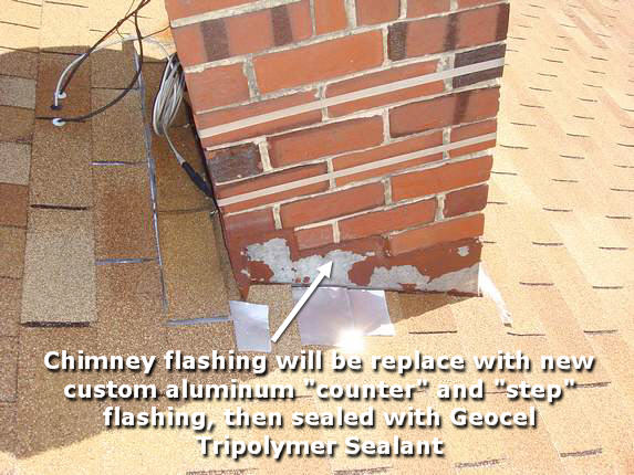 New custom formed chimney flashing