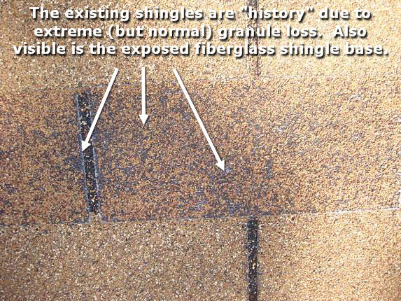 Failing and worn out shingles Failing and worn out shingles