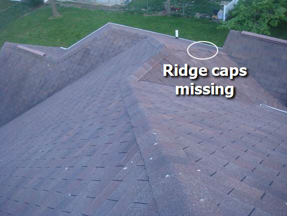 Replace missing ridge caps