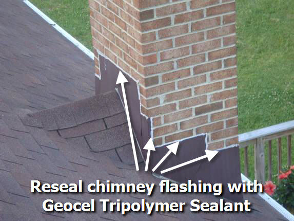 Reseal chimney with Geocel Tripolymer Sealant