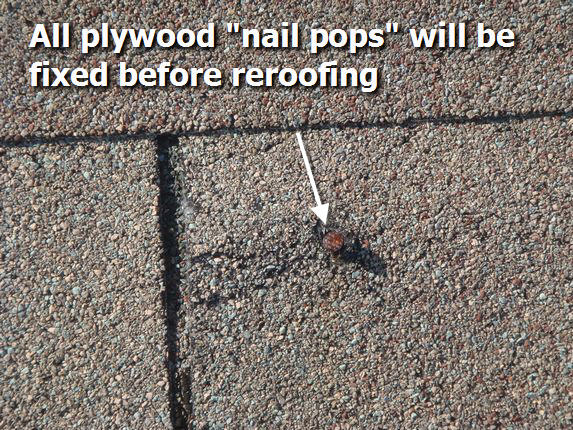 Roof nail pop