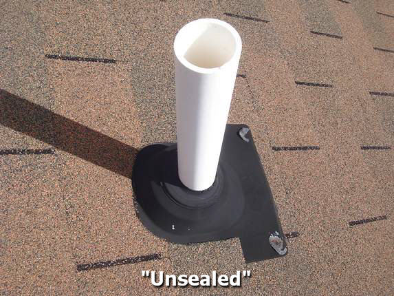 Pipe collar needs sealant Pipe collar needs sealant