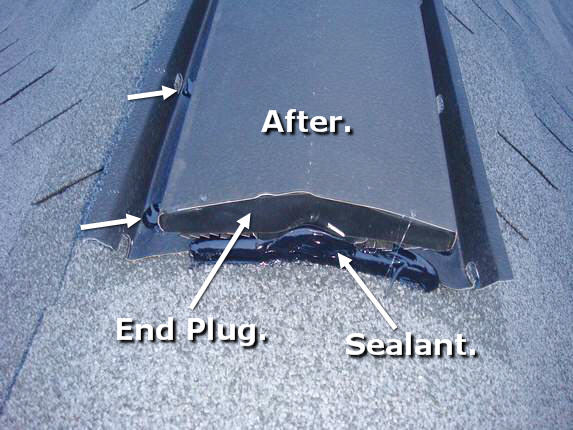 Md metal ridge vent repair