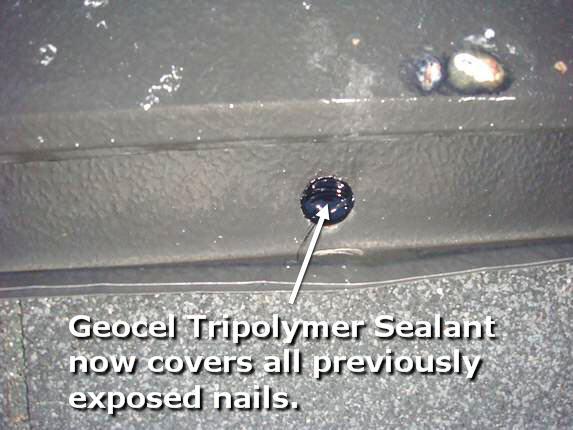 Seal roof nail heads