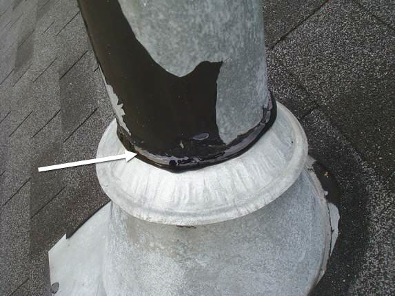 Umbrella flashing sealed