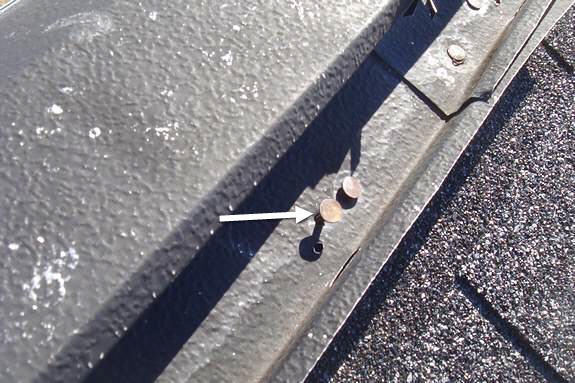 Big roofing nail leakage