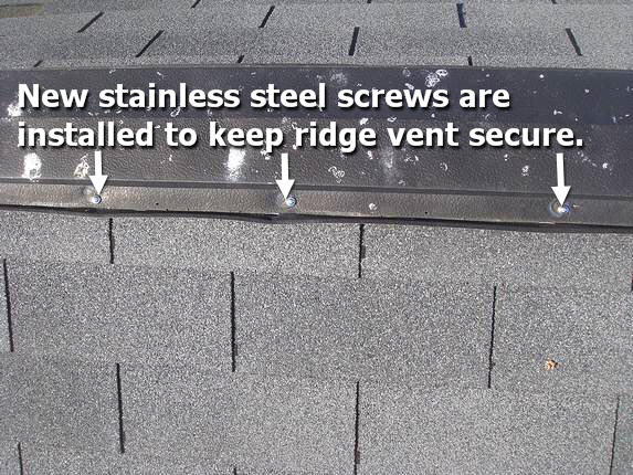 metal ridge vent screws