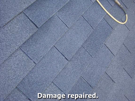 Shingles match existing roof