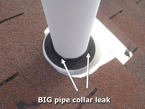 leaky pipe collar on roof