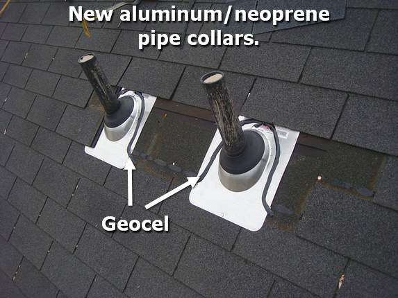 Aluminum / neoprene pipe collars