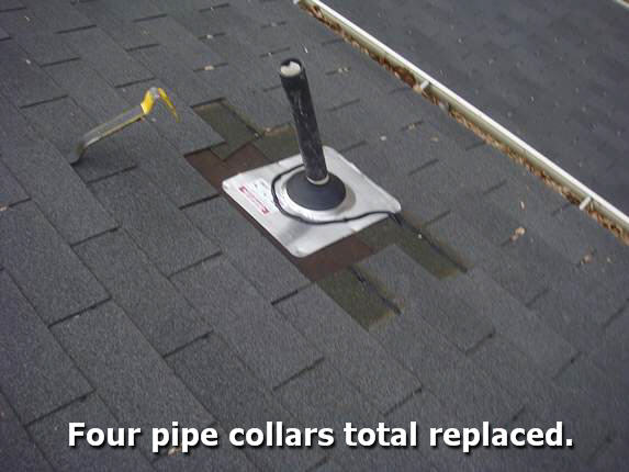 All pipe collars replaced