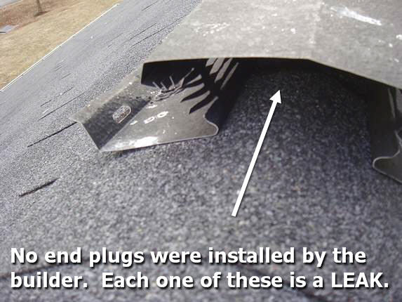 metal ridge vent leak
