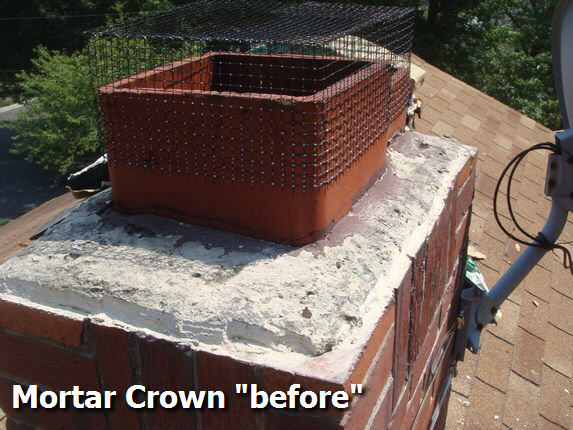 Chimney mortar crown poor