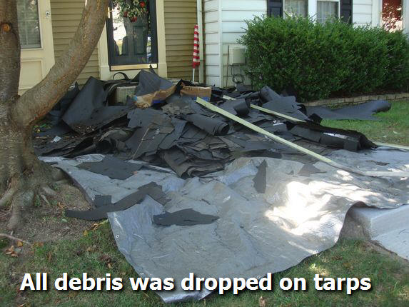 Roofing Tarp on ground