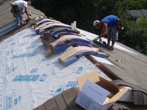 Shingle nailers in action