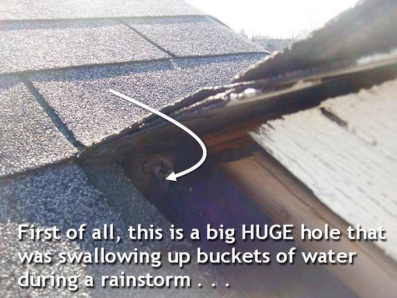 Big roof leak