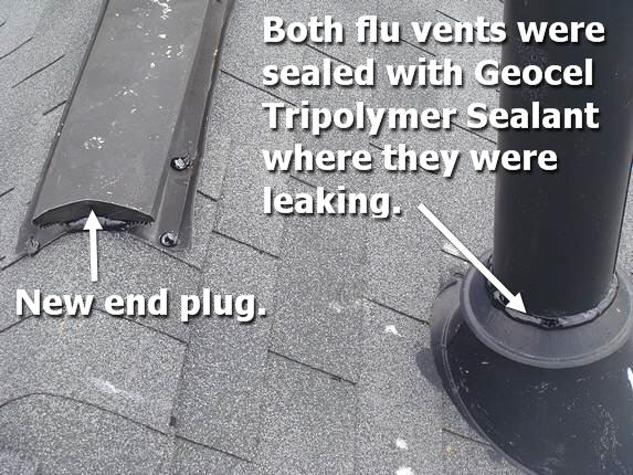 Flu vent sealed with Geocel