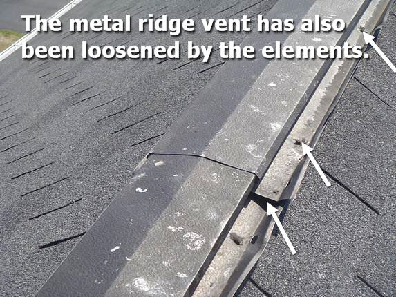 Metal ridge vent leak