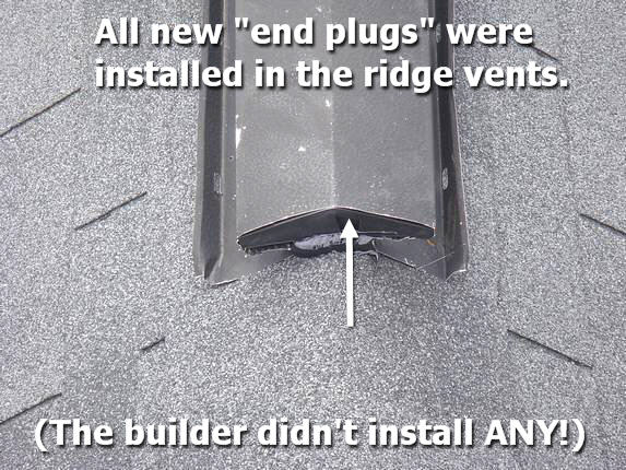 Ridge vent end plug