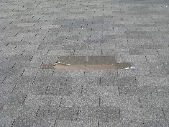 shingles missing on roof deck