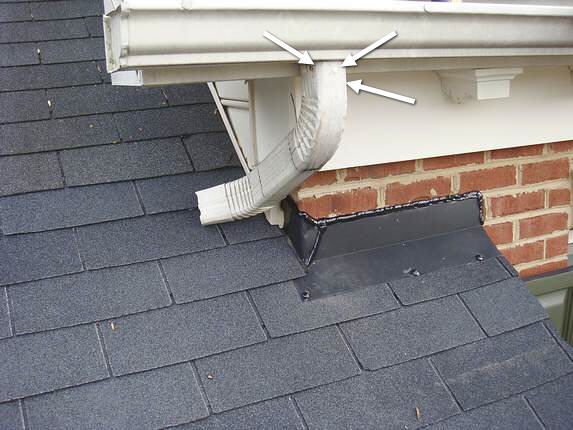 Downspout attached properly