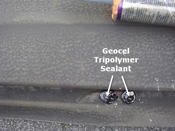 Geocel Sealant on metal ridge vent