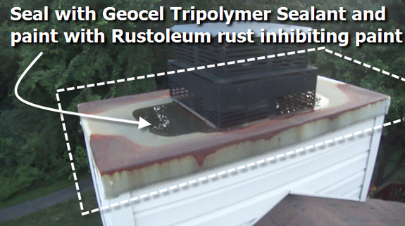 rusting chimney flashing